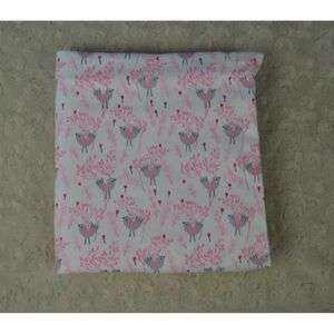 Parent's Choice Bird Baby Blanket Flannel Receiving Pink White Gray Flowers